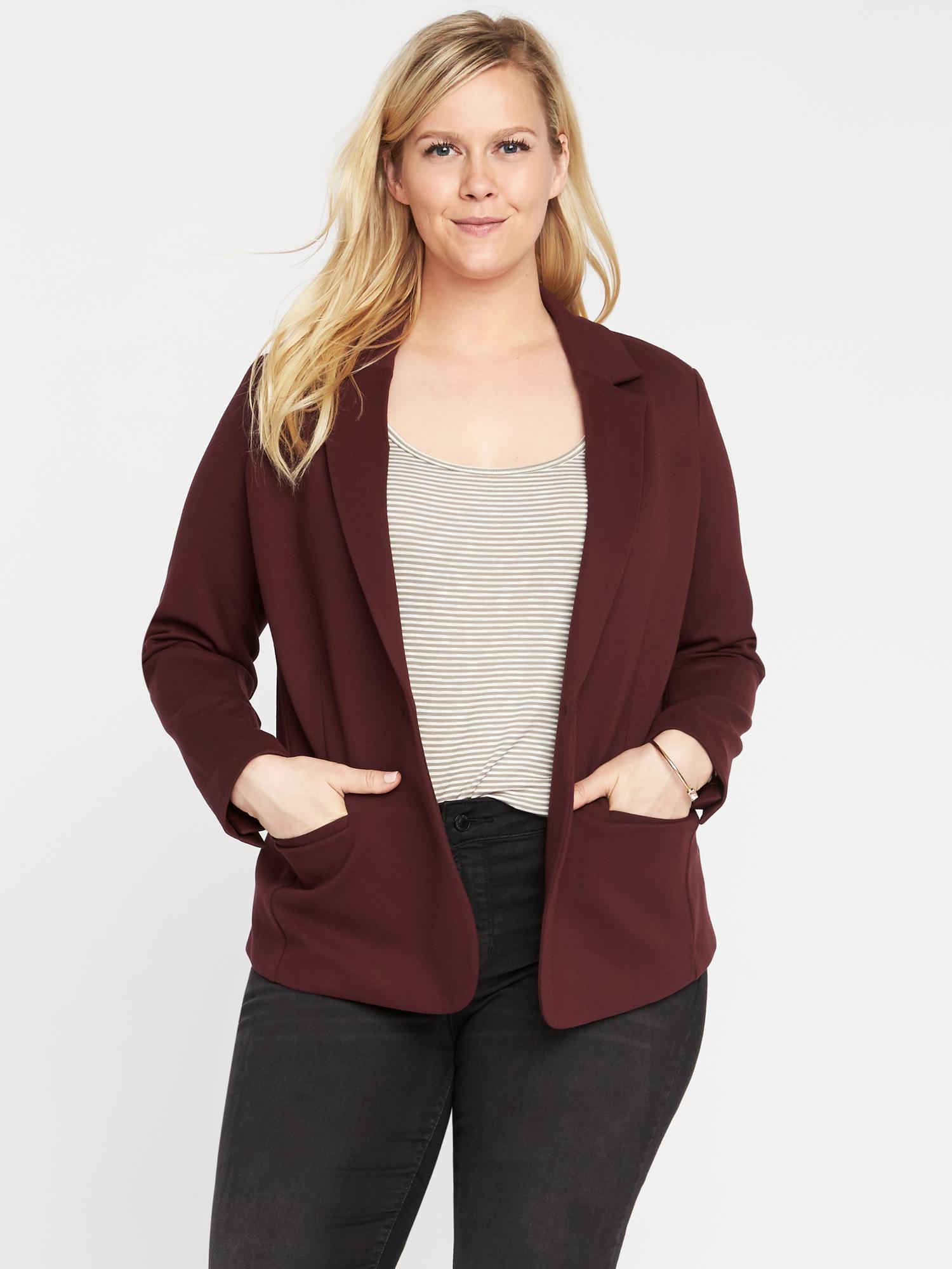 Plus size shop knit blazer