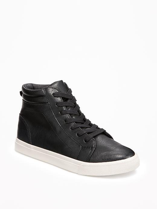 View large product image 1 of 1. Faux-Leather Lace-Up High-Tops for Boys