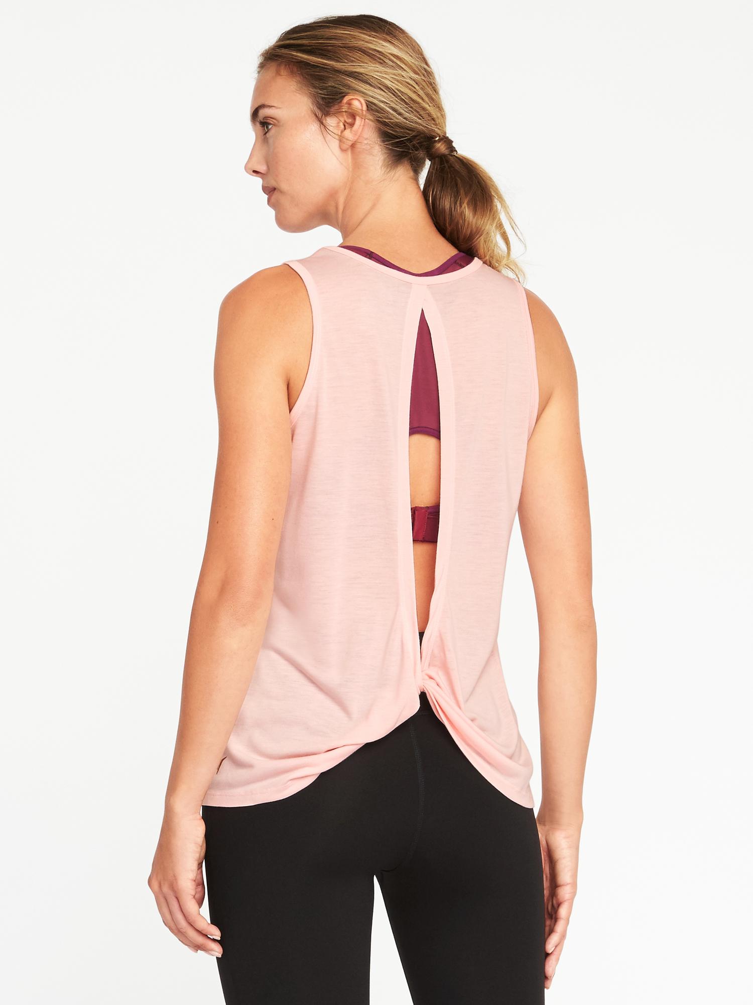 Ultra-Light Cut-Out Twist-Back Tank for Women