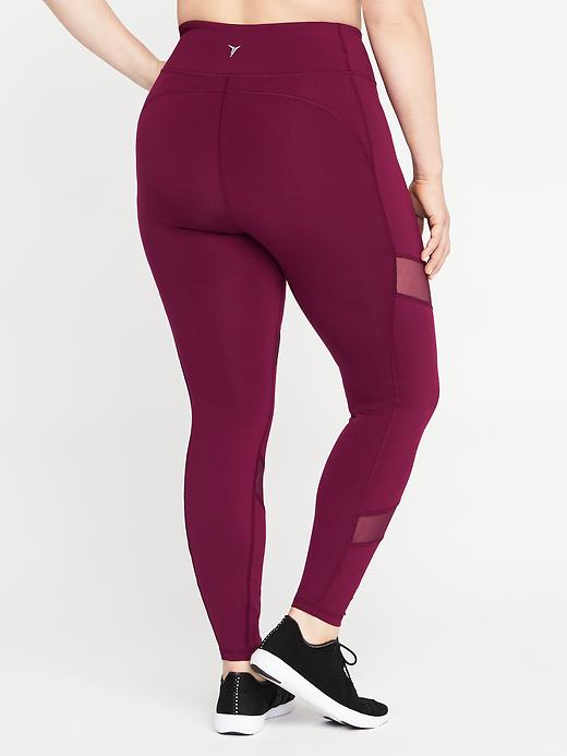 View large product image 2 of 2. High-Rise Elevate Mesh-Panel Compression Plus-Size Leggings