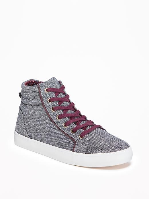 View large product image 1 of 3. Chambray-Sparkle High-Tops for Girls