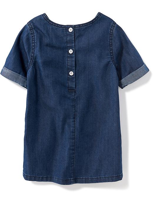 Denim Zip-Pocket Shift Dress for Toddler Girls | Old Navy