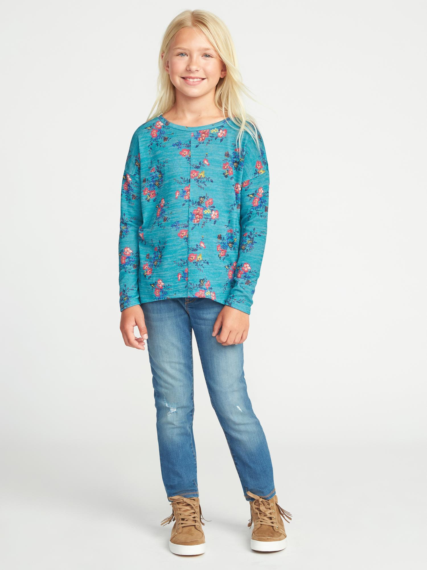Relaxed Sweater-Knit Top for Girls | Old Navy