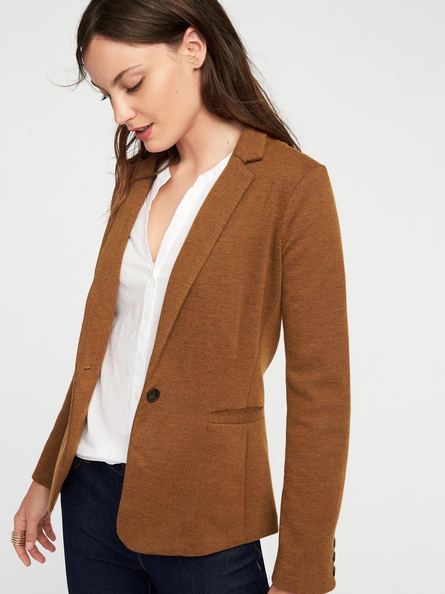 Classic Pique-knit Blazer For Women 