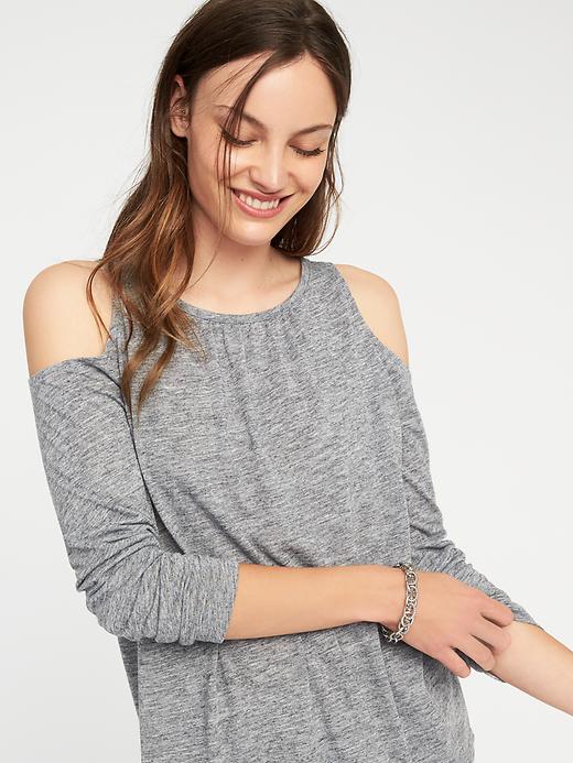 Image number 4 showing, Relaxed Cold-Shoulder Top for Women