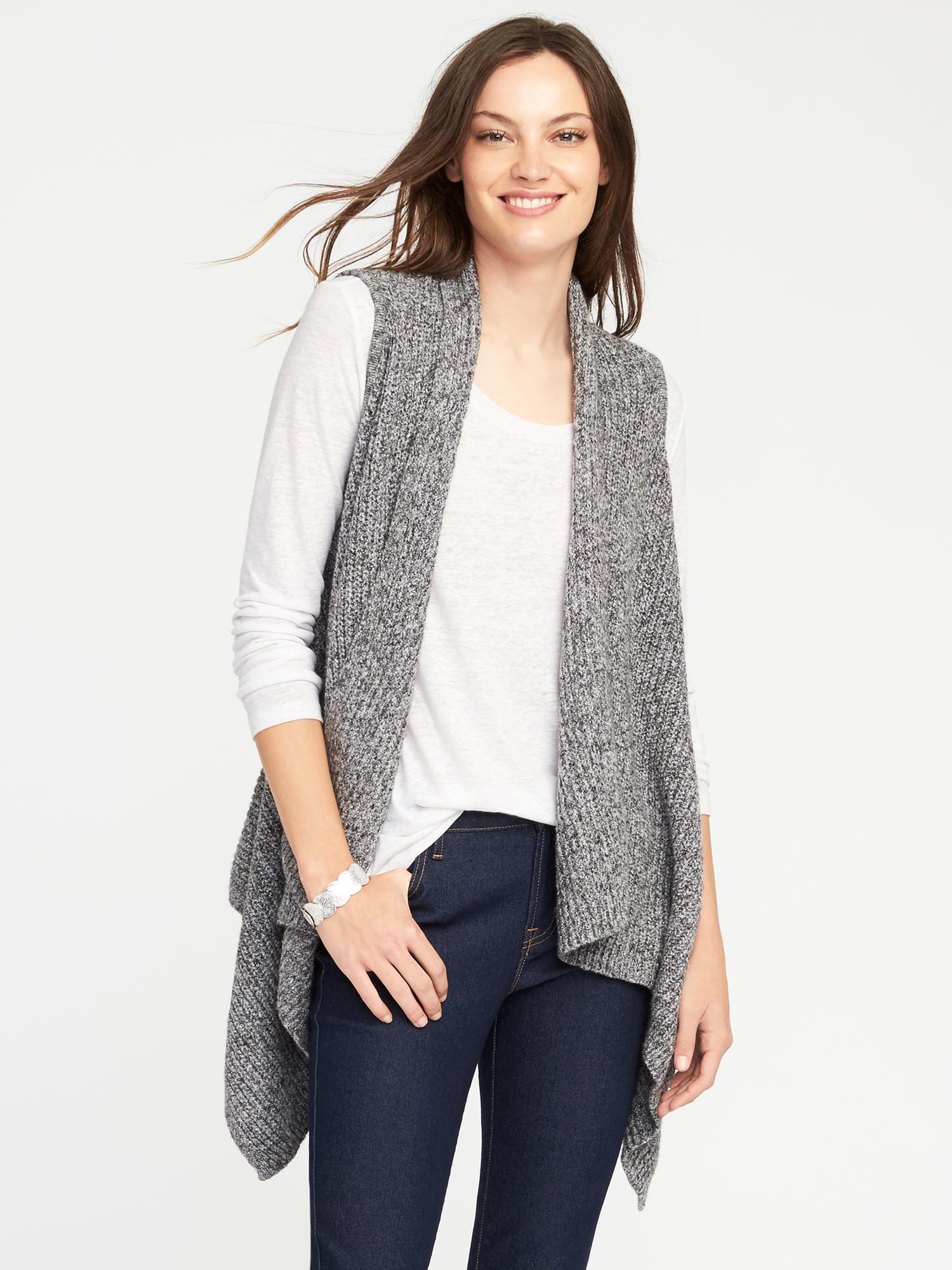 Textured Drape-Front Sweater Vest for Women | Old Navy