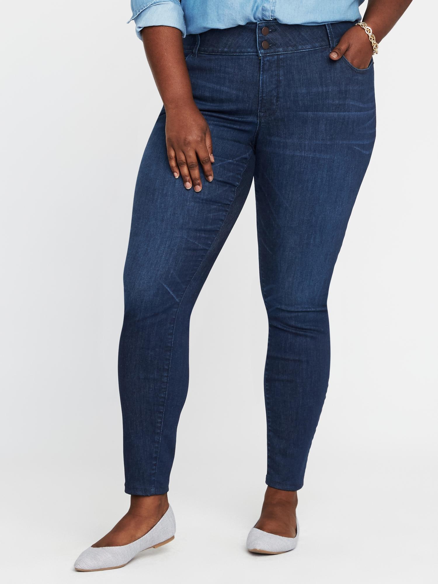 High-Rise Built-In-Sculpt Plus-Size Rockstar | Old Navy