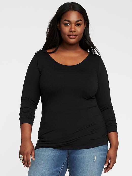 Fitted Plus-Size Scoop-Neck Tee | Old Navy