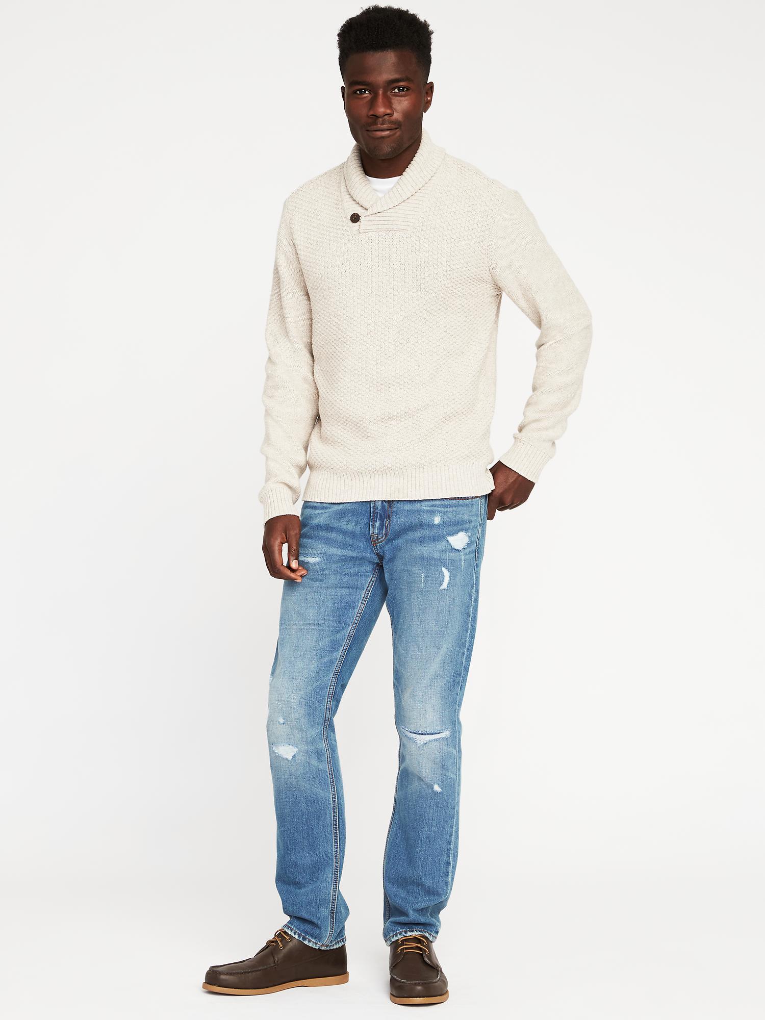 Textured Shawl-Collar Sweater for Men | Old Navy