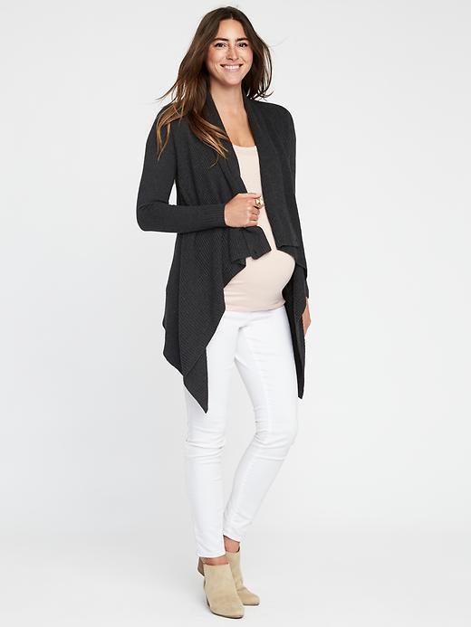 Image number 3 showing, Maternity Cascading Open-Front Sweater