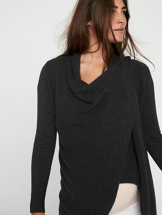 Image number 4 showing, Maternity Cascading Open-Front Sweater