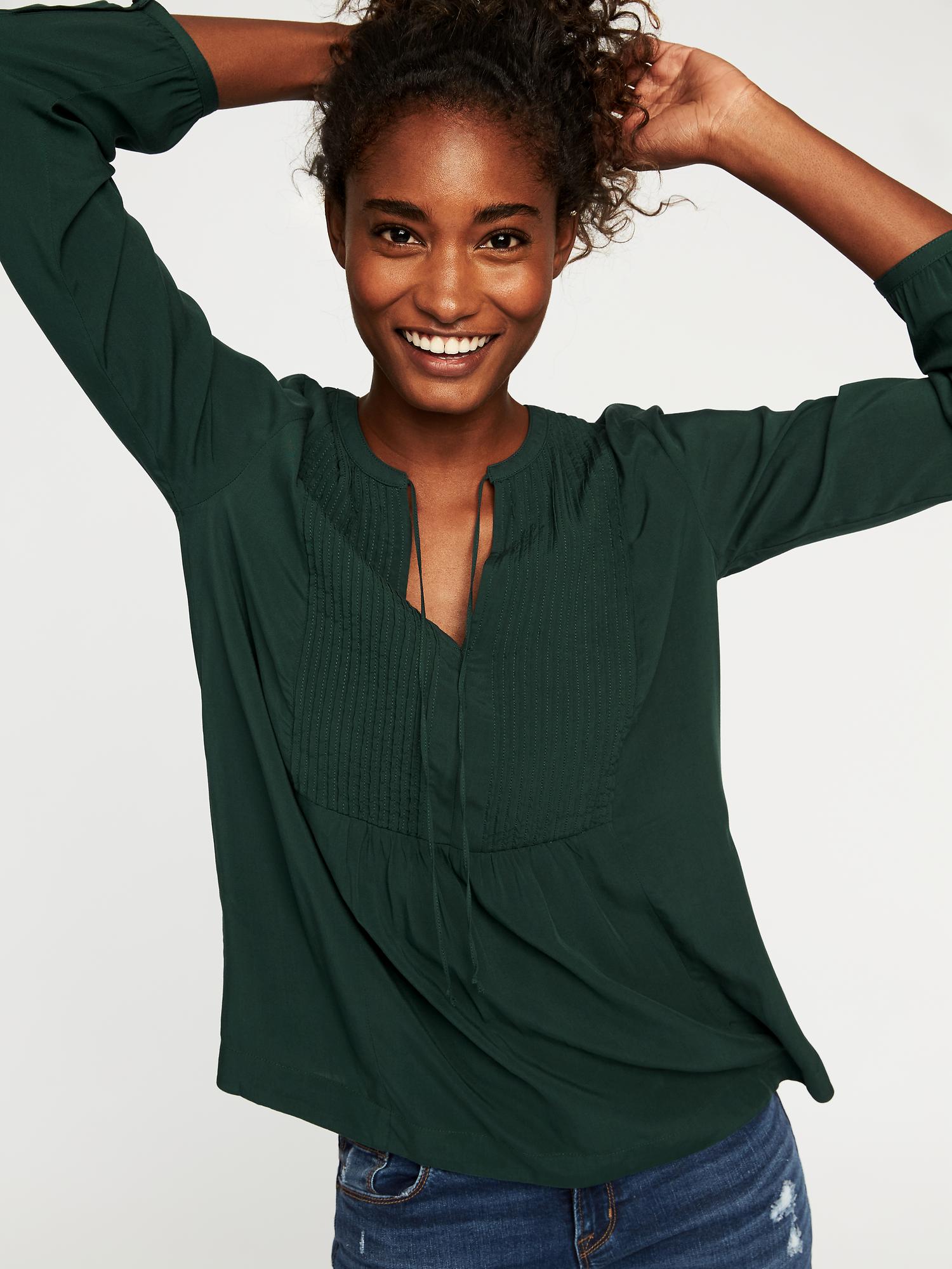 Pintuck Swing Blouse for Women | Old Navy