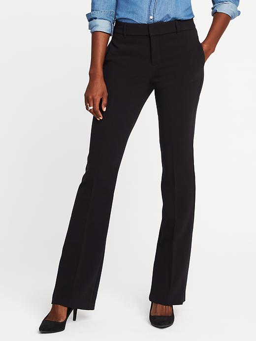 View large product image 1 of 3. Mid-Rise Slim Flare Harper Full-Length Pants for Women