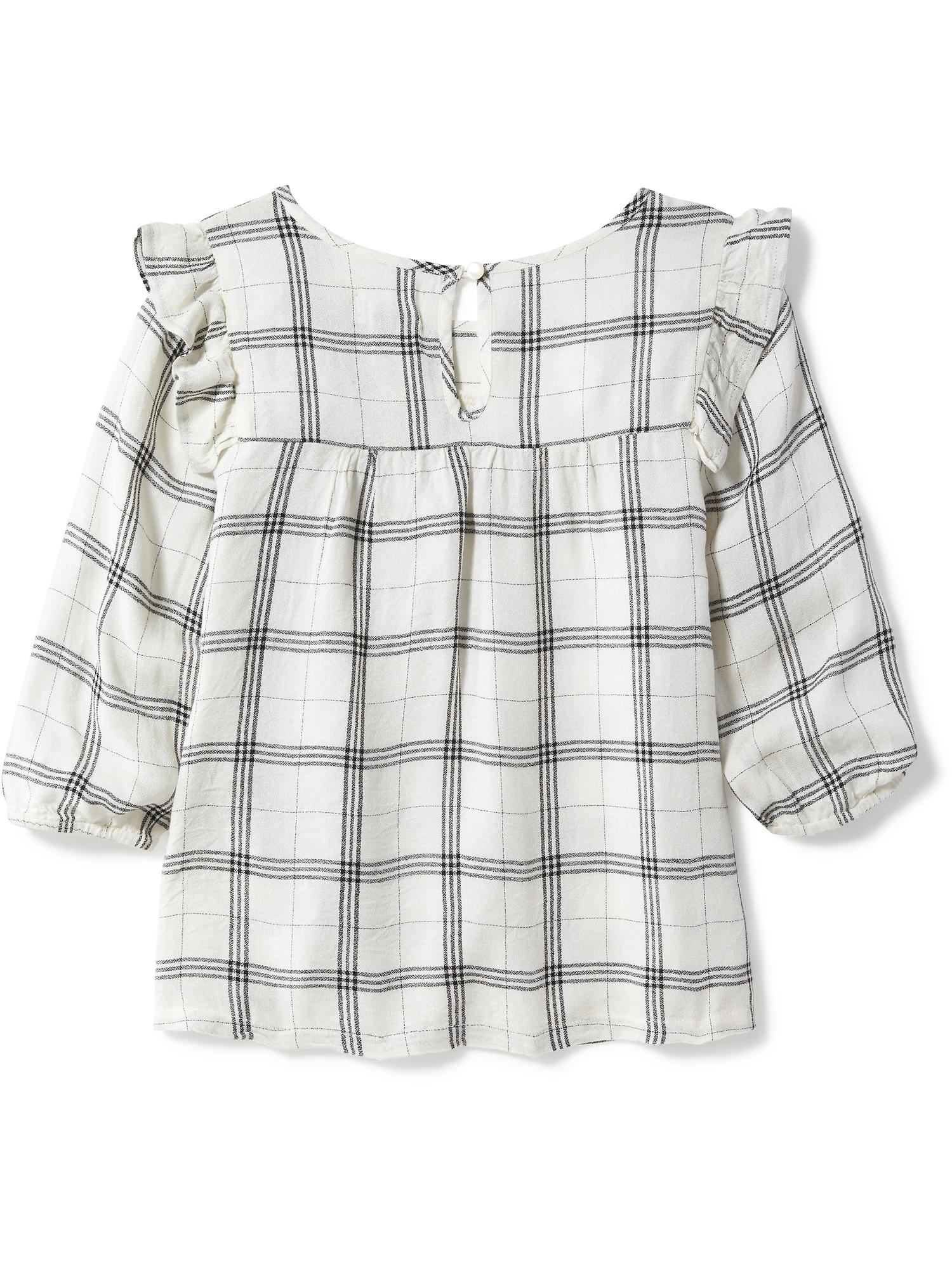 Plaid Ruffle-Yoke Swing Top for Girls | Old Navy