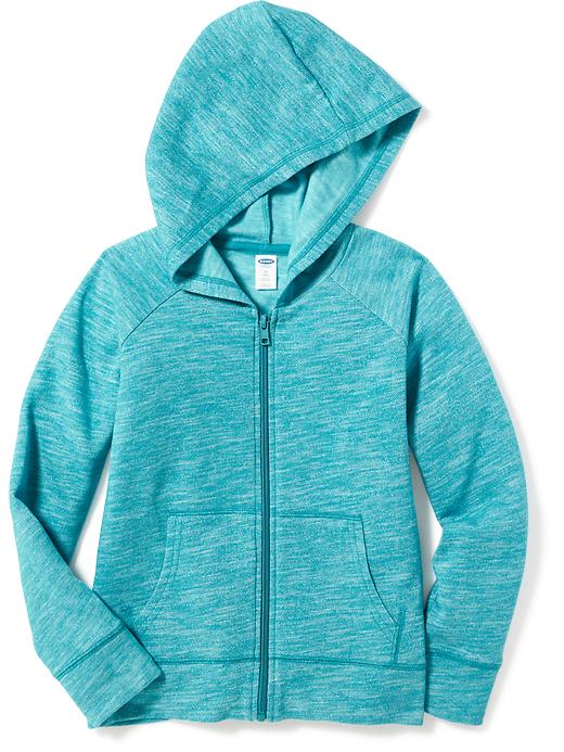 View large product image 1 of 1. Slub-Knit Raglan-Sleeve Zip Hoodie for Girls