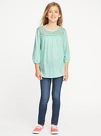 View large product image 3 of 3. Lace-Yoke Swing Tunic for Girls
