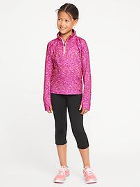 View large product image 3 of 3. Go-Dry Reflective-Trim 1/4-Zip Pullover for Girls