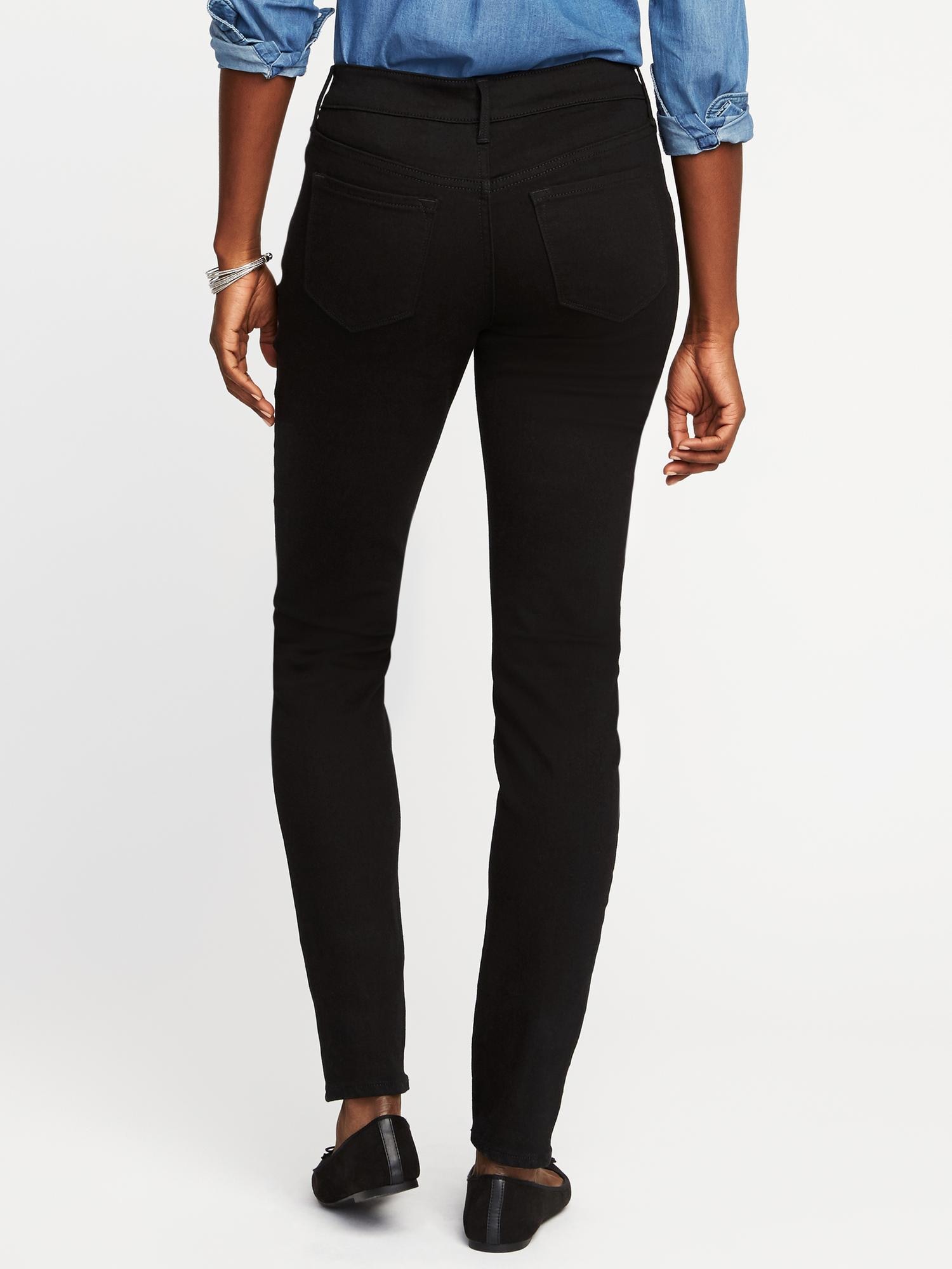 Mid-Rise Never-Fade Rockstar Black Jeans for Women | Old Navy