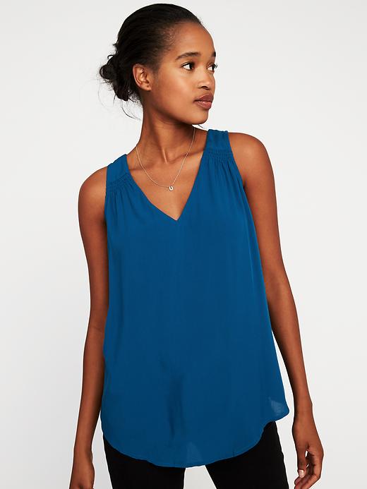 Relaxed Cut-Out Back V-Neck Tank for Women | Old Navy