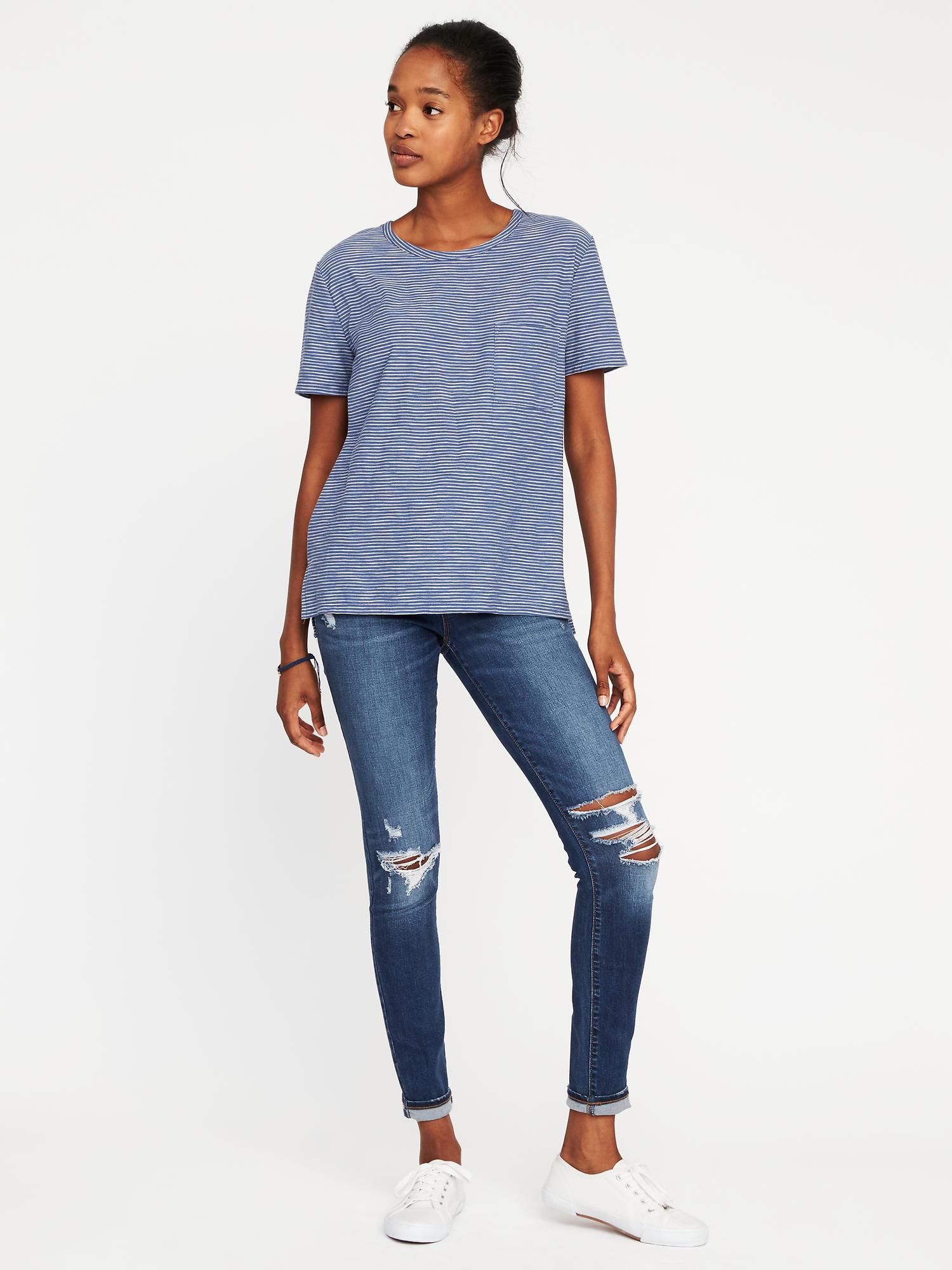 Boyfriend Striped SlubKnit Tee for Women Old Navy