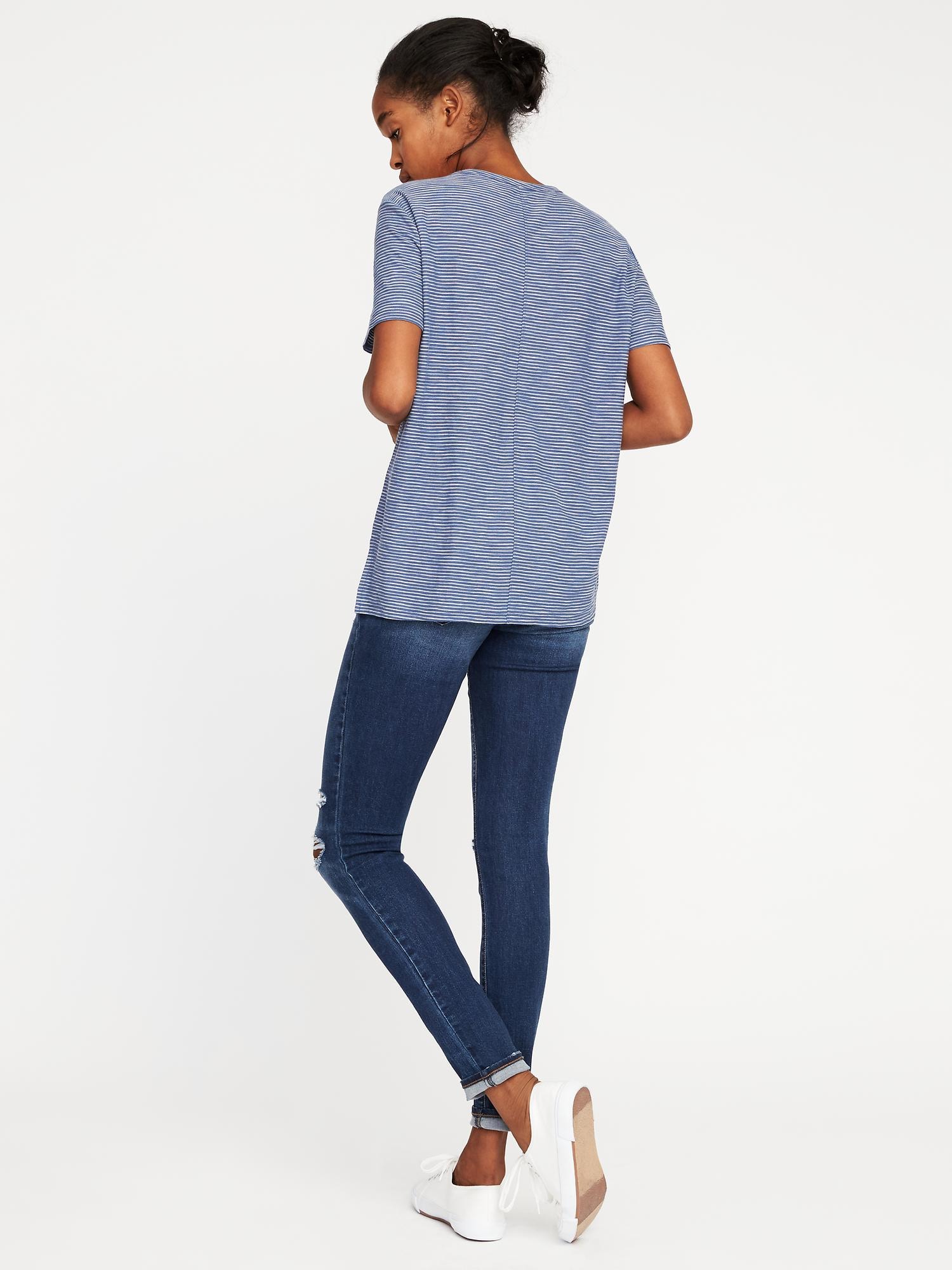 Boyfriend Striped SlubKnit Tee for Women Old Navy