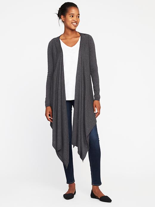 Image number 1 showing, Maternity Extra-Long Open-Front Nursing Sweater