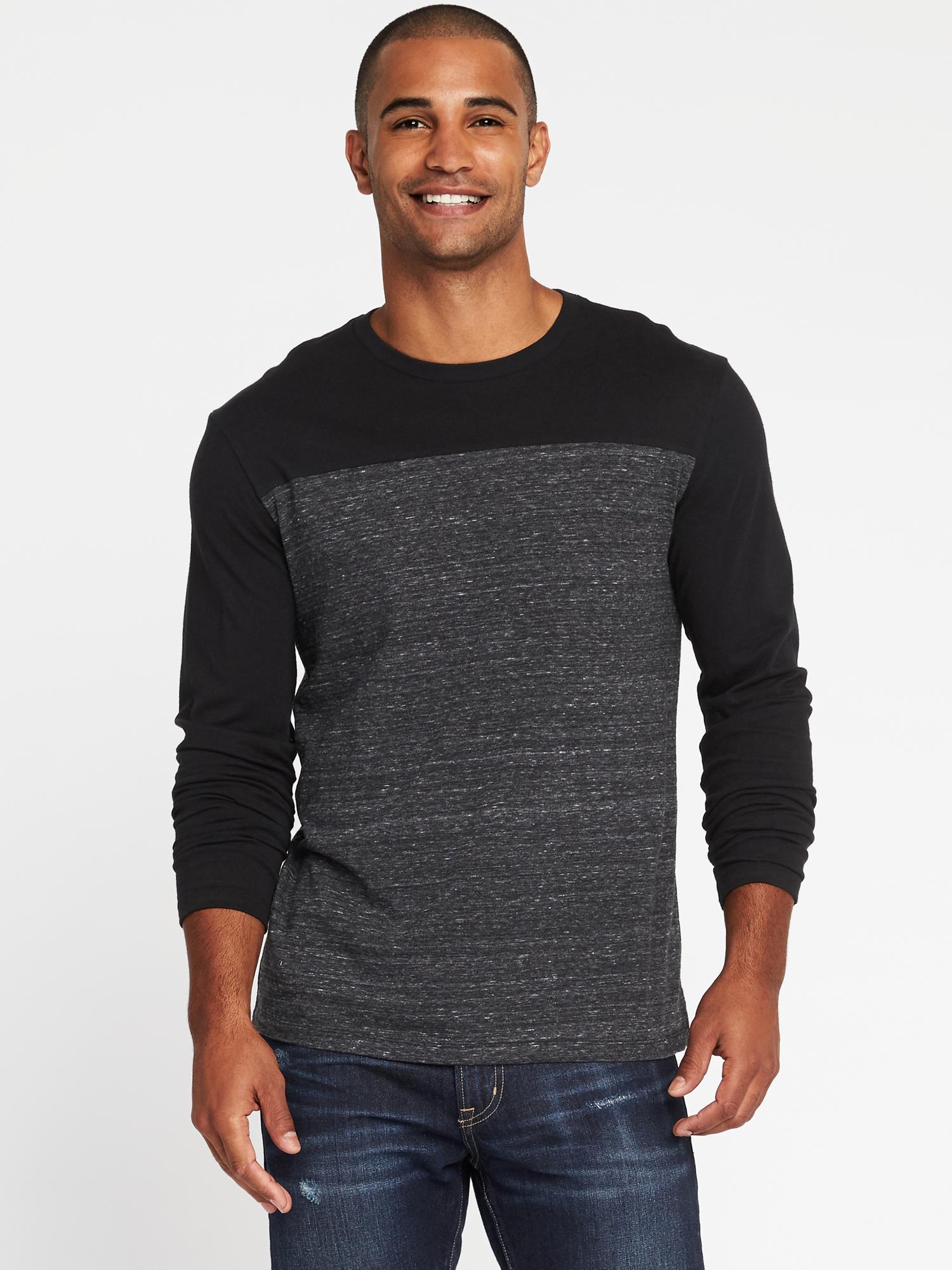 Slub-Knit Color-Block Tee for Men | Old Navy