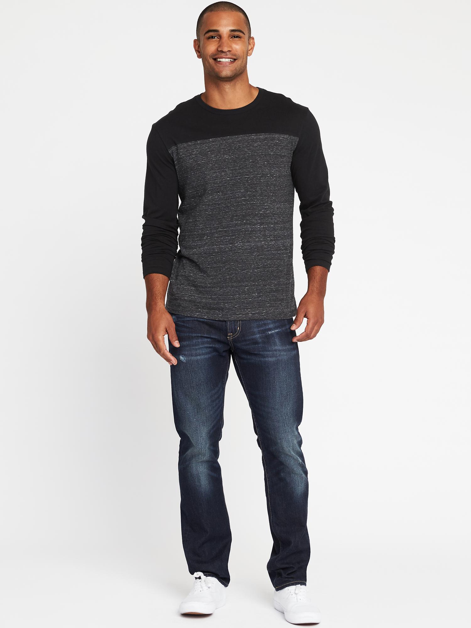 Slub-Knit Color-Block Tee for Men | Old Navy