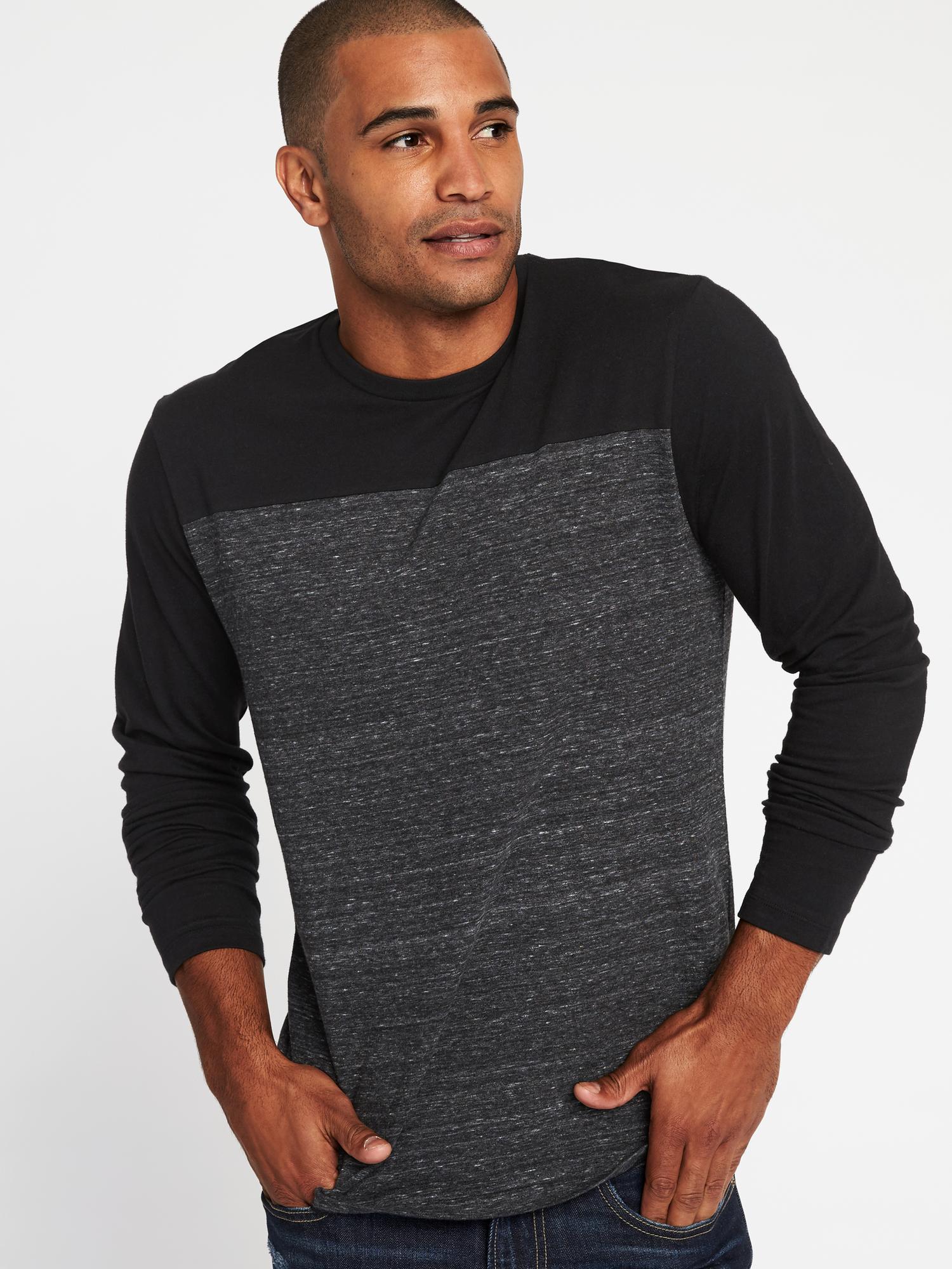 Slub-Knit Color-Block Tee for Men | Old Navy