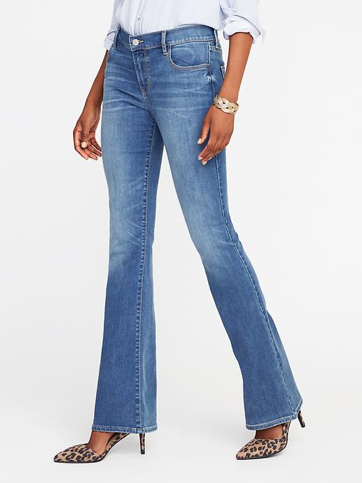 View large product image 1 of 3. Mid-Rise Micro-Flare Jeans for Women