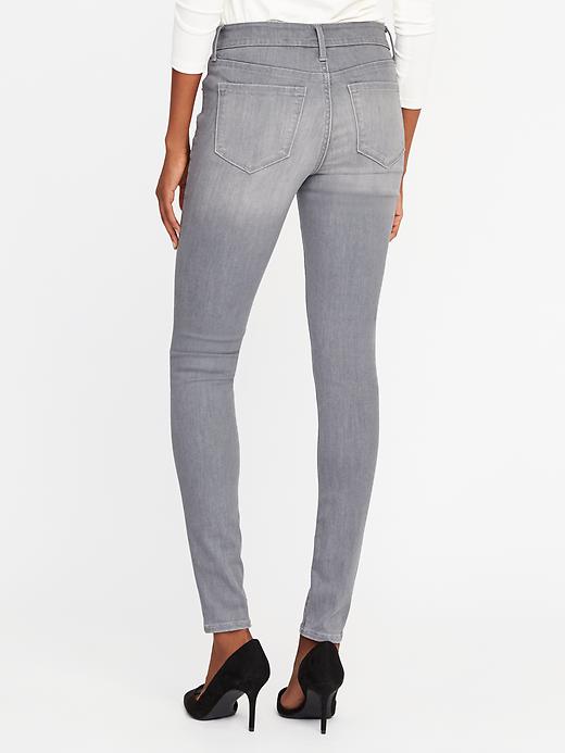 View large product image 2 of 3. Mid-Rise Built-In-Sculpt Gray Rockstar Jeans for Women
