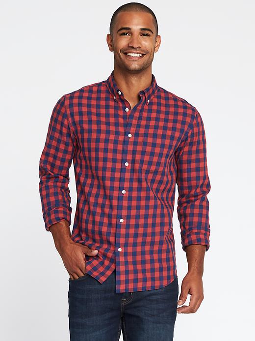 Slim-Fit Check-Print Classic Shirt for Men | Old Navy