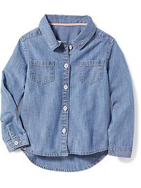 View large product image 4 of 4. Chambray Shirt for Toddler Girls