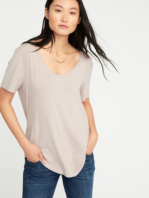 Image number 4 showing, Luxe Curved-Hem Tee for Women
