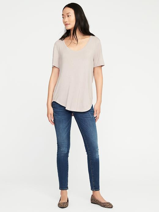 Image number 3 showing, Luxe Curved-Hem Tee for Women