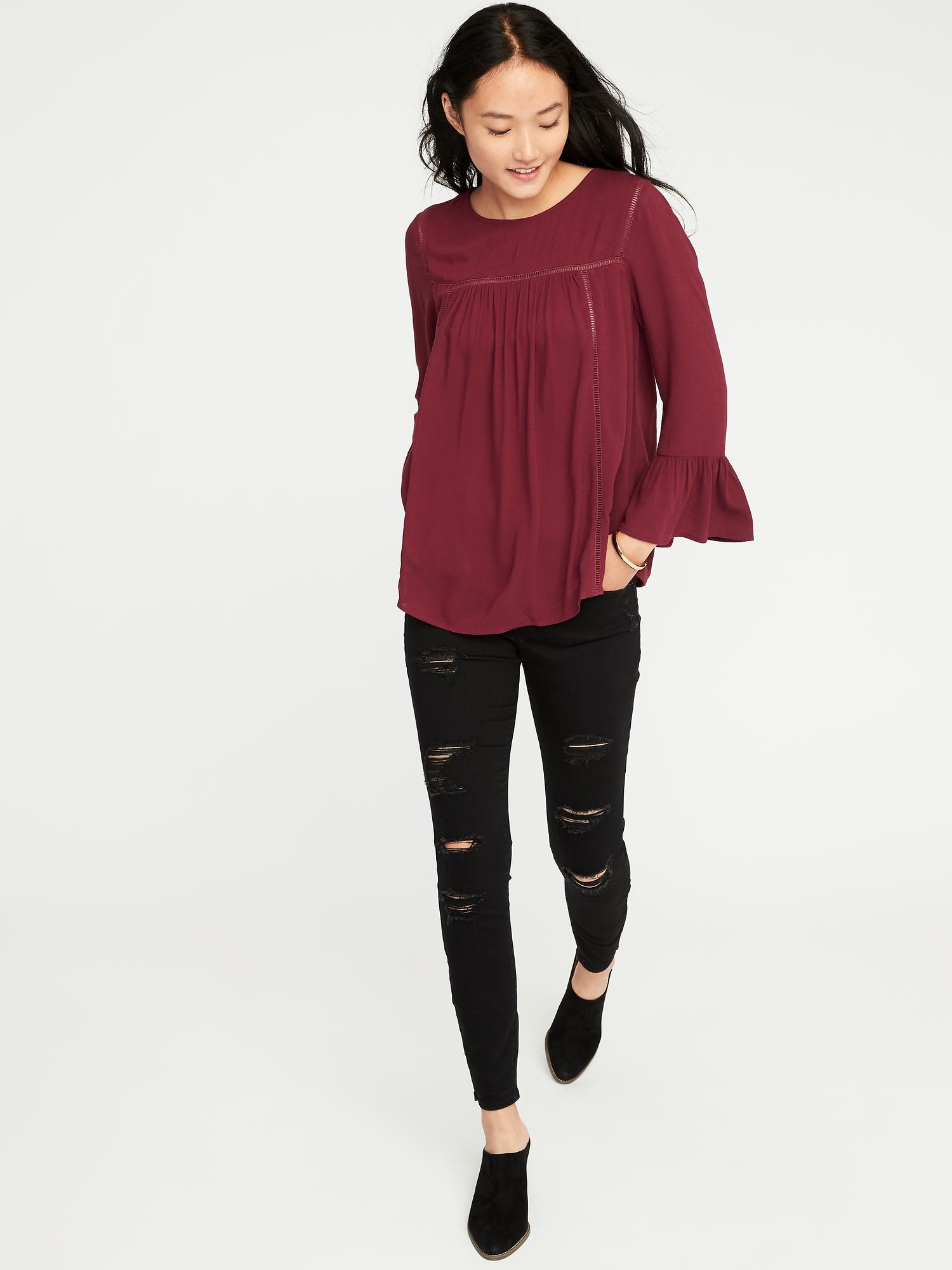 Ruffle-Sleeve Swing Top for Women | Old Navy