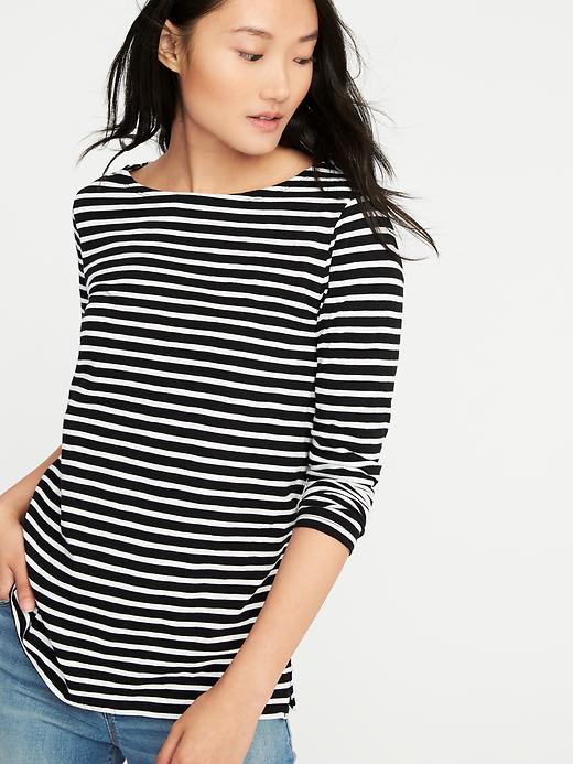 Image number 4 showing, Relaxed Mariner-Stripe Tee for Women