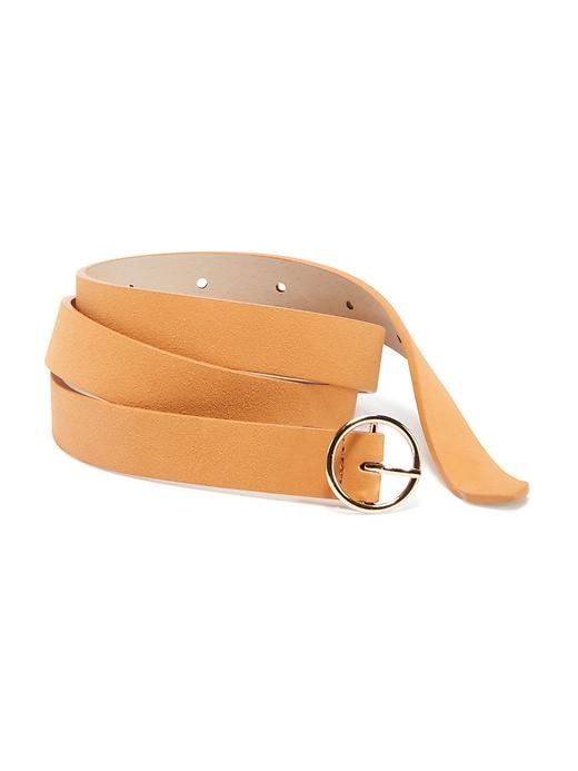Skinny Faux-Suede O-Ring Buckle Belt for Women (3/4