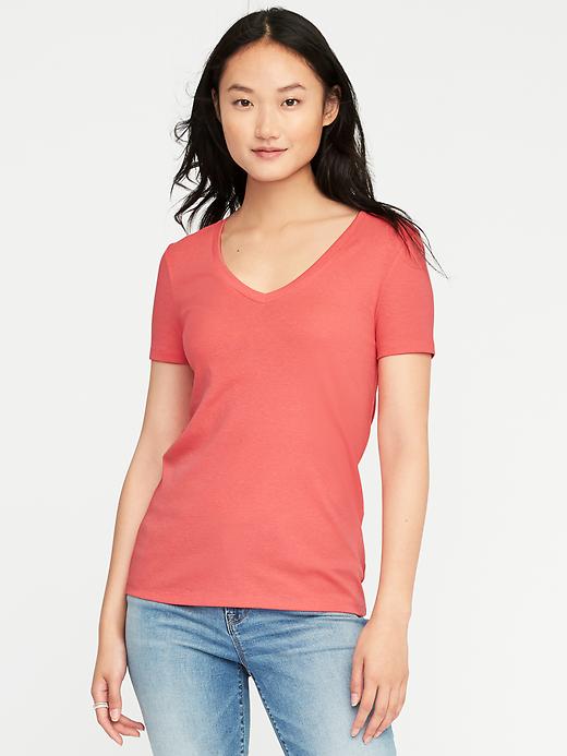 View large product image 1 of 1. Slim-Fit V-Neck Tee for Women