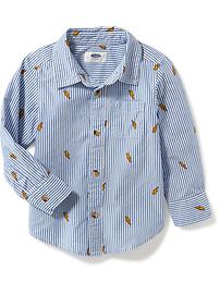 View large product image 4 of 4. Striped Poplin Shirt for Toddler Boys