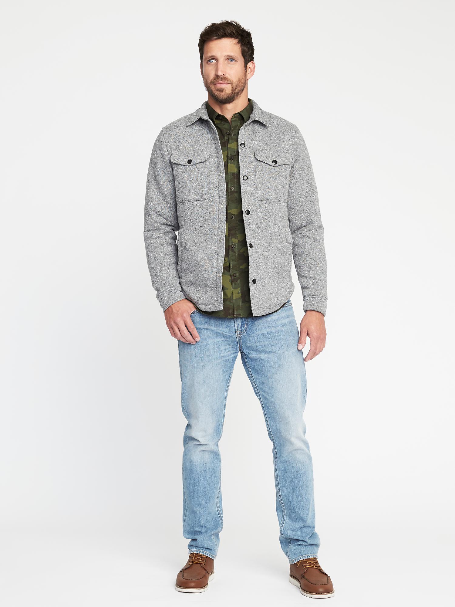 Sweater-Fleece Shirt Jacket for Men | Old Navy