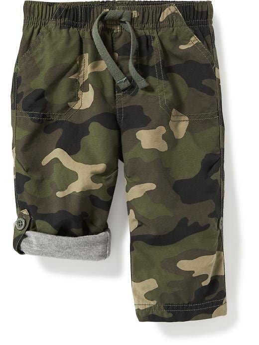 View large product image 1 of 1. Jersey-Lined Pull-On Hybrid Pants for Baby