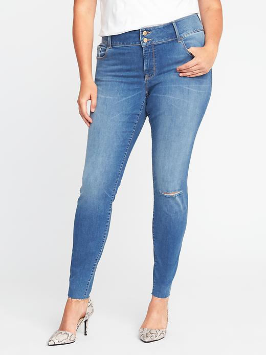 High-Waisted Built-In Sculpt Plus-Size Rockstar Super Skinny Jeans ...