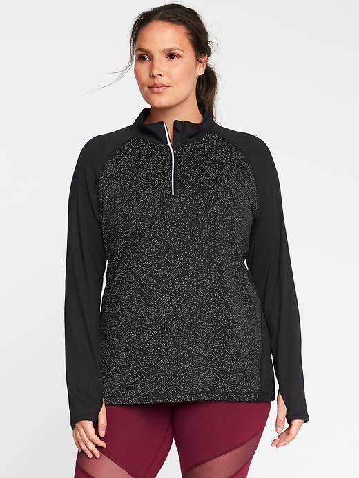 View large product image 1 of 1. Plus-Size 1/4-Zip Performance Pullover