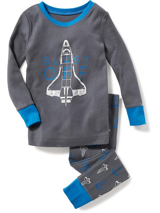 View large product image 1 of 1. 2-Piece Spaceship-Graphic Sleep Set for Toddler & Baby