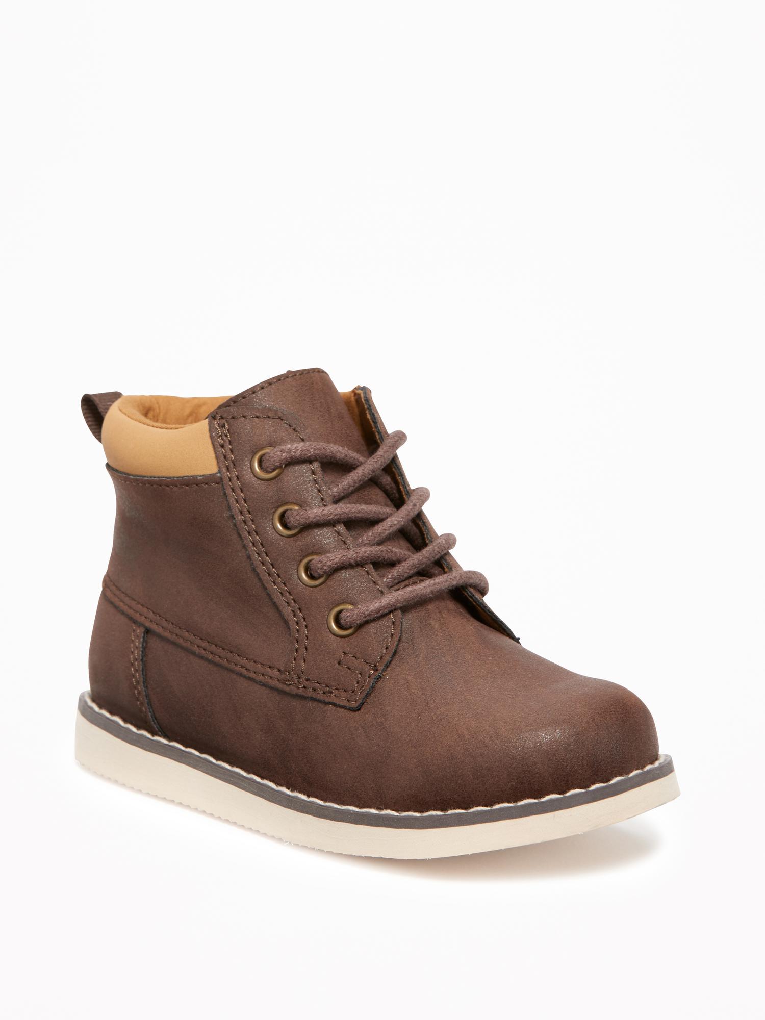 Lightweight FauxLeather Laced Boots for Toddler Boys Old Navy