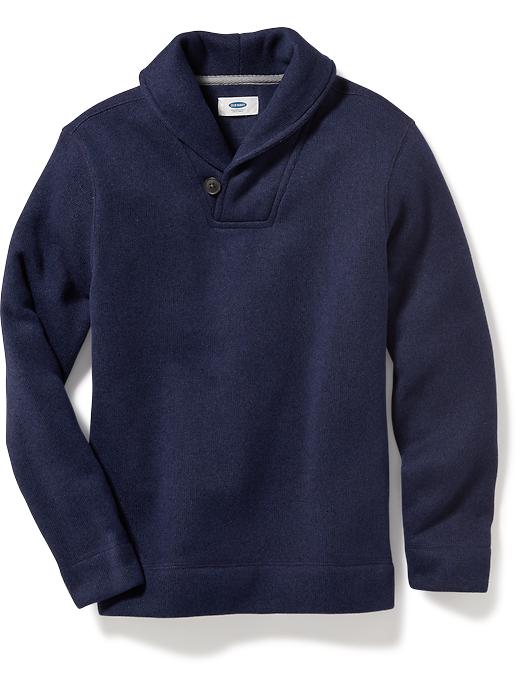 Shawl-Collar Sweater-Knit Fleece Pullover for Boys | Old Navy