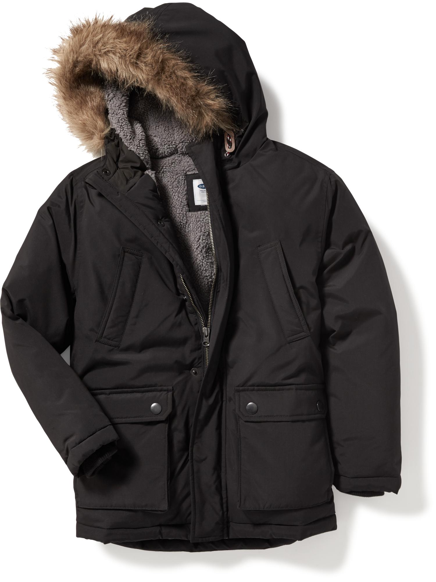 Sherpa-Lined Hooded Parka For Boys | Old Navy