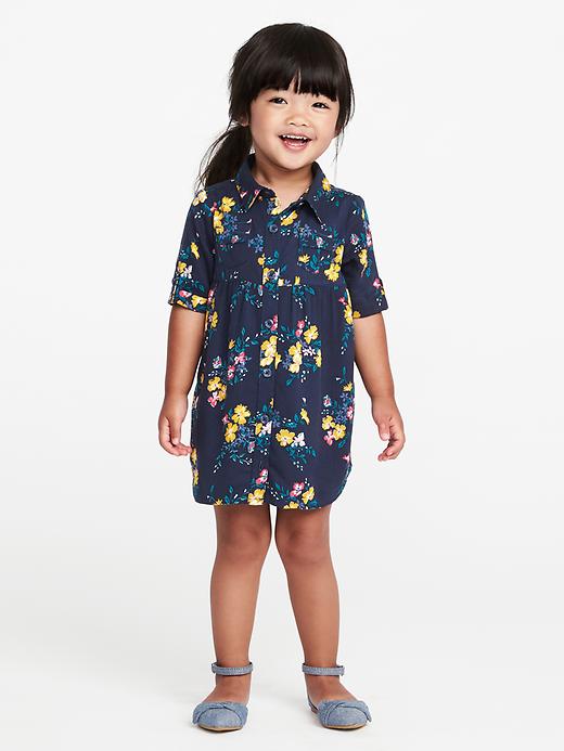 Floral Twill Shirt Dress for Toddler Girls | Old Navy