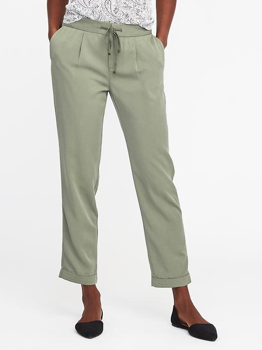 Mid-Rise Pleated Soft Pants for Women | Old Navy